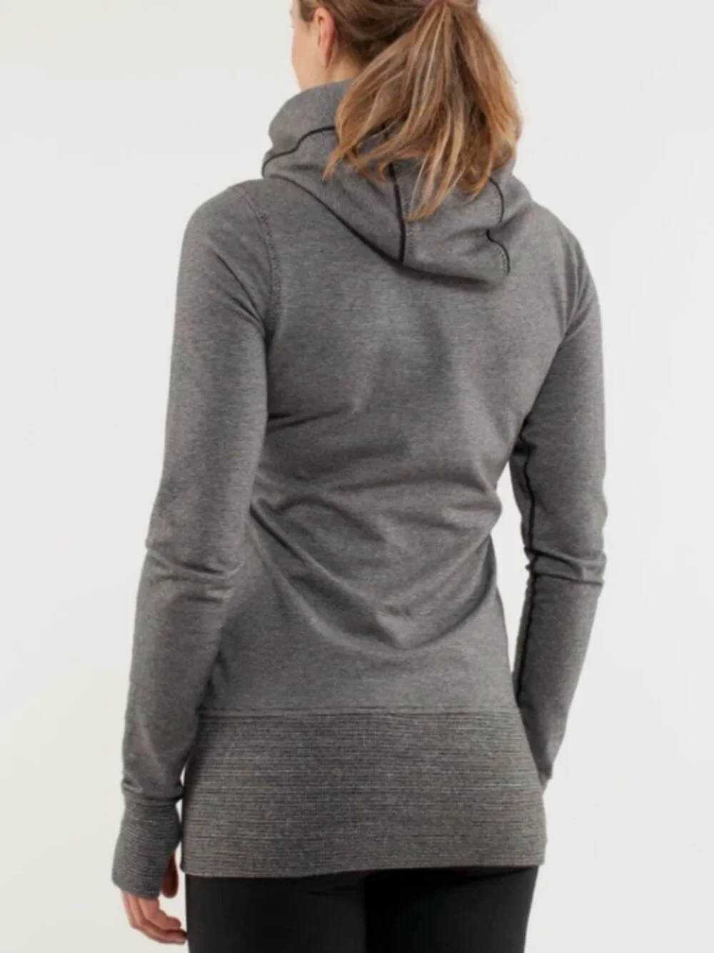Lululemon Live Simply Jacket White Black Microstripe Full Zip Hooded Womens Sz 6